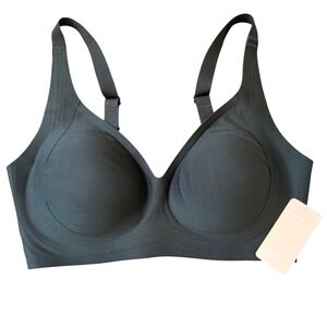 FeelinGirl Jelly Support Plunge Wireless Seamless Black Bra (SM) NEW Comfort